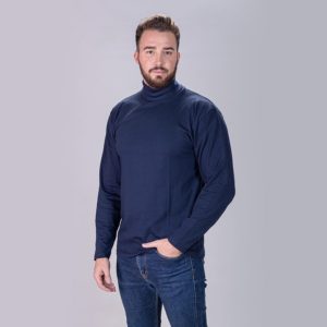 Men's T-Shirt - Body Fit Fold Over Polo Neck