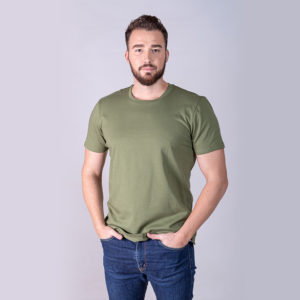 Men's body fit short sleeve crew neck T-shirt with neck band and tape