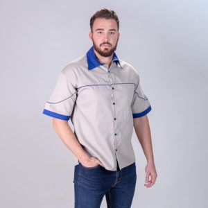 Men's Bush Shirt - Short Sleeve Contrast