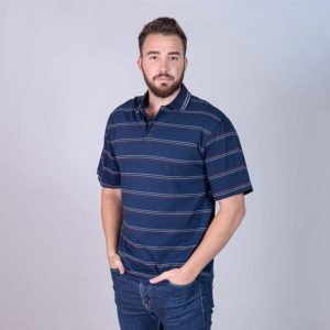 Men's Golf Shirt - Short Sleeve Corporate Stripe