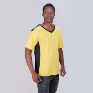 Men's T-Shirt - Body Fit Short Sleeve Contrast Ribbed V-Neck