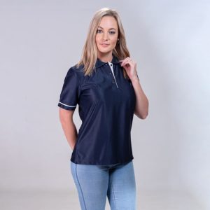 Women's Golf Shirt - Fitted Short Sleeve Contrast